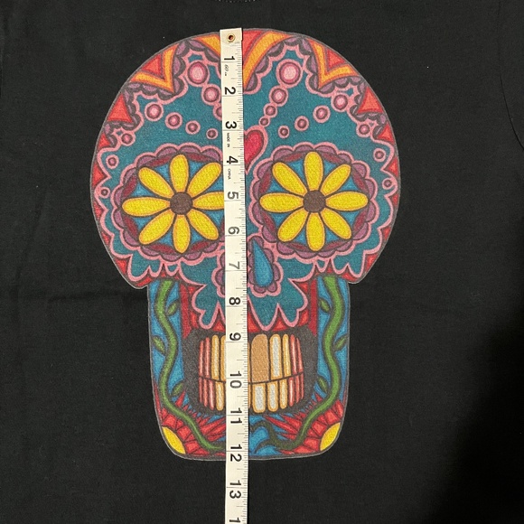 Gold Tooth Originals "DAISY  Eyes" Skull Art Women's T-shirt, Size L; NWOT - Picture 7 of 10